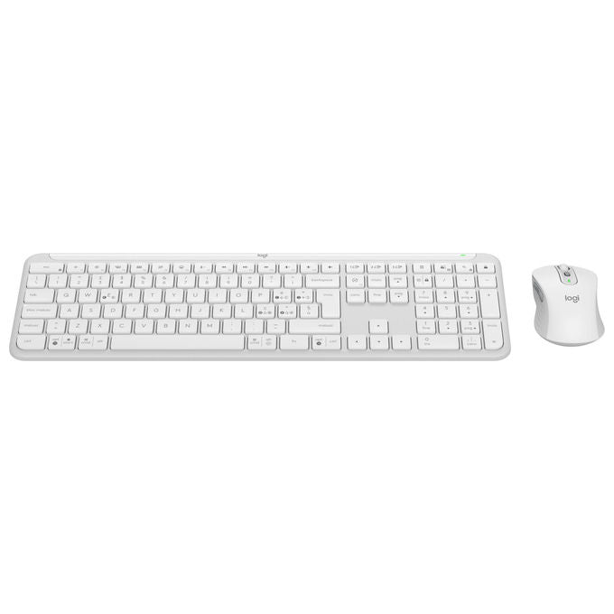 Logitech, Combo Tastiera e Mouse Wireless Signature Slim MK950, Bianco