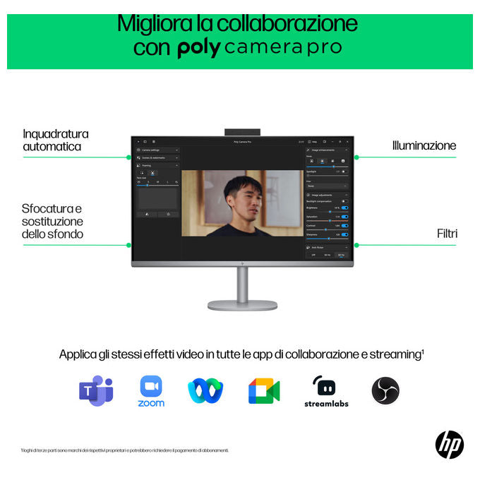 HP, OmniStudio X 32-c0011nl, PC All-in-one, Intel Core Ultra 7, 80 cm 4K, Argento