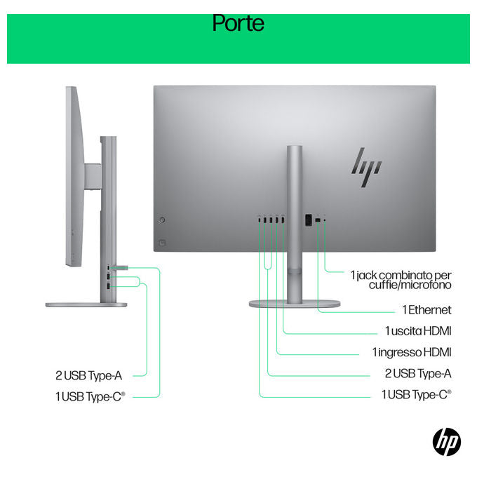 HP, OmniStudio X 32-c0011nl, PC All-in-one, Intel Core Ultra 7, 80 cm 4K, Argento