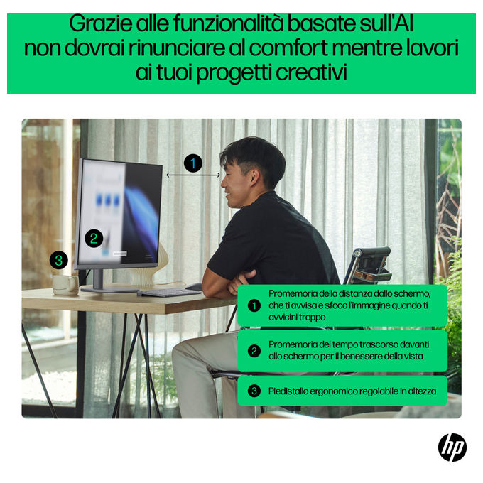 HP, OmniStudio X 32-c0011nl, PC All-in-one, Intel Core Ultra 7, 80 cm 4K, Argento