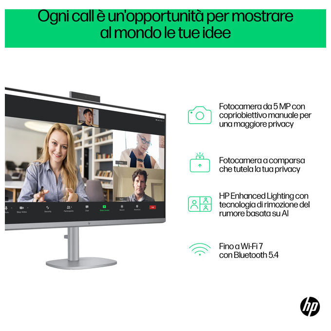 HP, OmniStudio X 32-c0011nl, PC All-in-one, Intel Core Ultra 7, 80 cm 4K, Argento