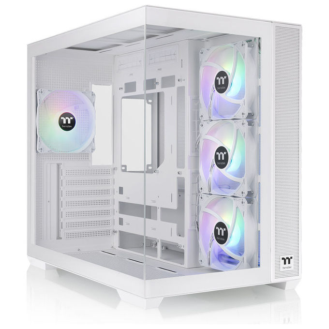 Thermaltake, View 380 TG ARGB Snow, Midi Tower PC, Bianco, Vetro Temperato