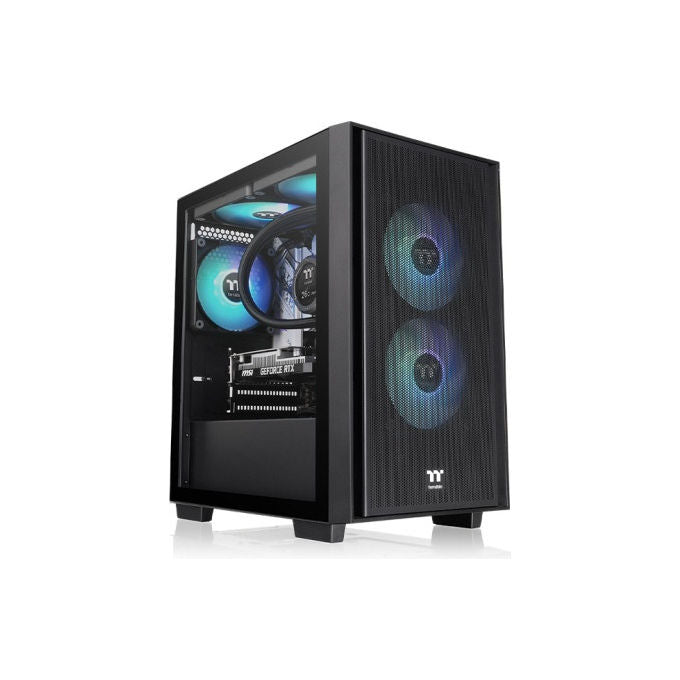 Thermaltake, Case Micro Tower, Versa H16 TG ARGB, Nero, Vetro Temperato