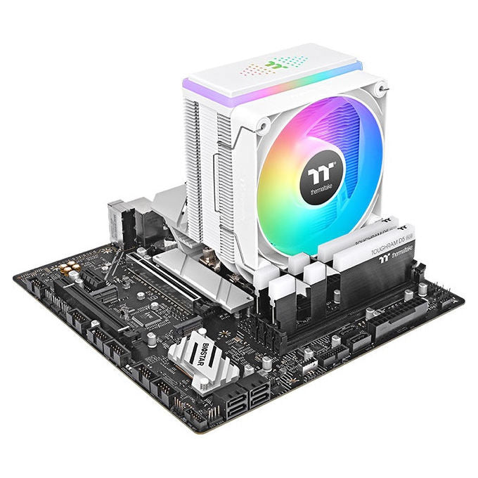 Thermaltake Astria 400 ARGB, Raffreddatore ad Aria Bianco, 12 cm, CPU AMD Intel