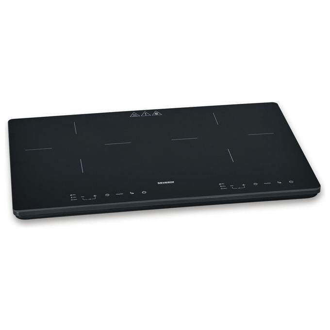 Severin DK1033 Piano cottura a induzione 60 cm 2 zone 3400 W 10 livelli di potenza Touch Screen Timer colore Nero