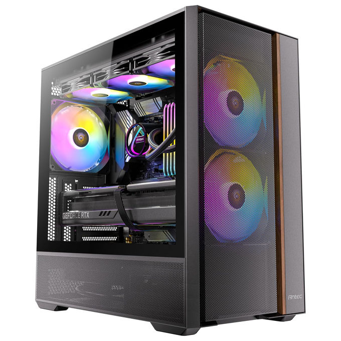 Antec, Case PC, Mid Tower FLUX Rear, ATX, Micro-ATX, ITX, Nero