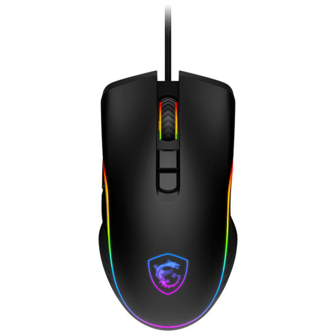 MSI, Mouse Gaming Ambidestro, Ottico, 7200 DPI, Usb, Nero