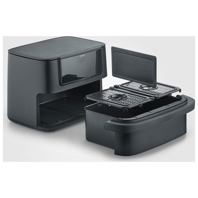 Severin FR 2490 Friggitrice ad aria 9 L 2600 W Doppia Zona Sync Cook Sync Finish 11 Programmi Display Touch colore Nero