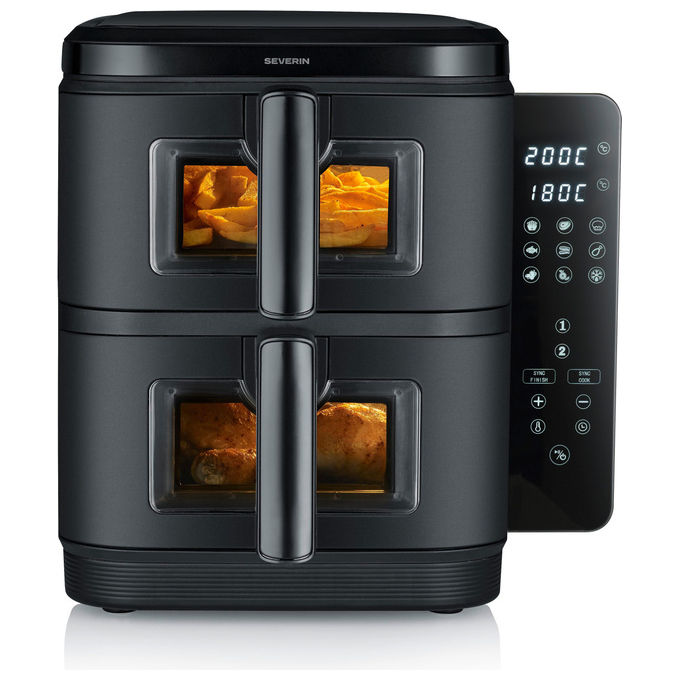 Severin FR2468 Friggitrice ad aria Doppia Zona 11 L 2800 W 9 Programmi Display LED Touch colore Nero
