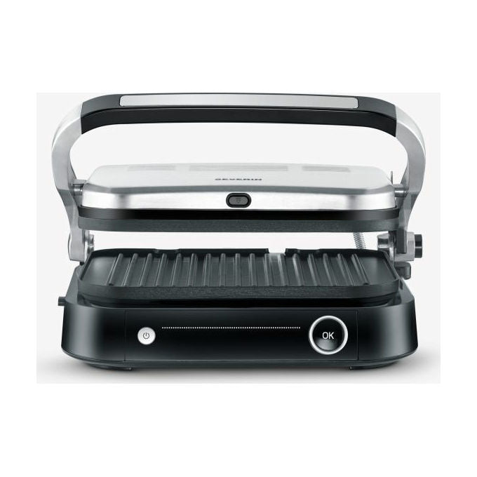 Severin KG2395 Bistecchiera elettrica 1800 W 7 programmi automatici temperatura fino a 230° piastre rimovibili lavabili colore Nero