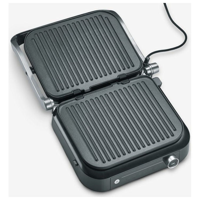 Severin KG2395 Bistecchiera elettrica 1800 W 7 programmi automatici temperatura fino a 230° piastre rimovibili lavabili colore Nero
