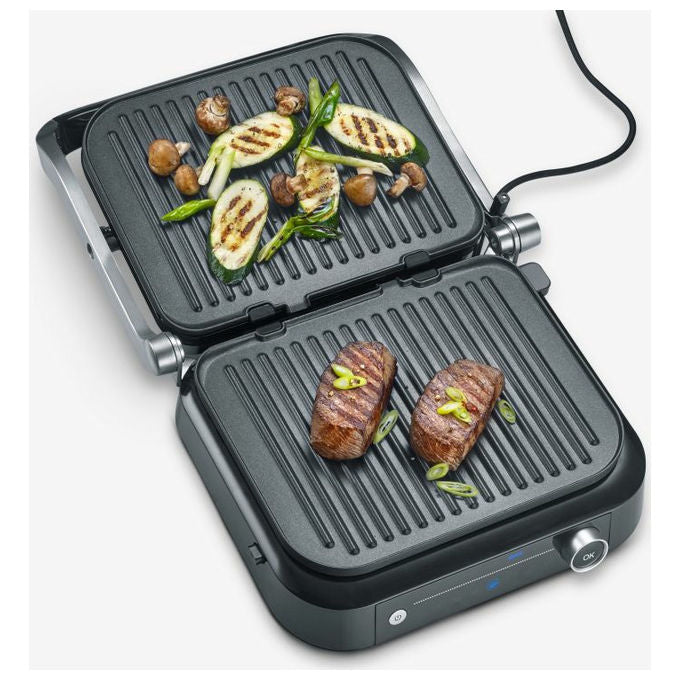 Severin KG2395 Bistecchiera elettrica 1800 W 7 programmi automatici temperatura fino a 230° piastre rimovibili lavabili colore Nero