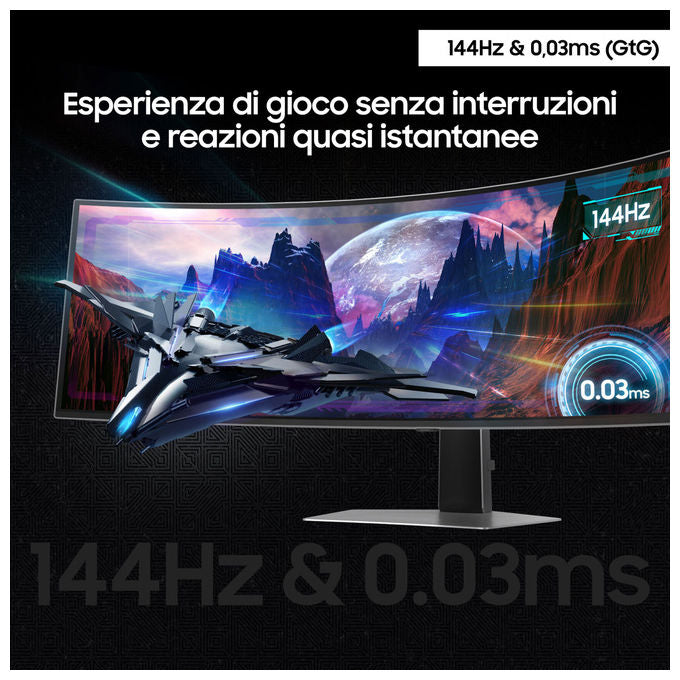 Samsung, Monitor Gaming Curvo Odyssey OLED G9 G91SD, 49'' Dual QHD, 144Hz, Argento
