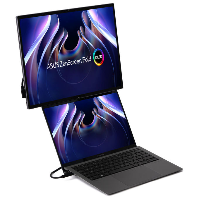 Asus ZenScreen Fold OLED MQ17QH, Monitor PC Pieghevole 17.3'', Quad HD Argento