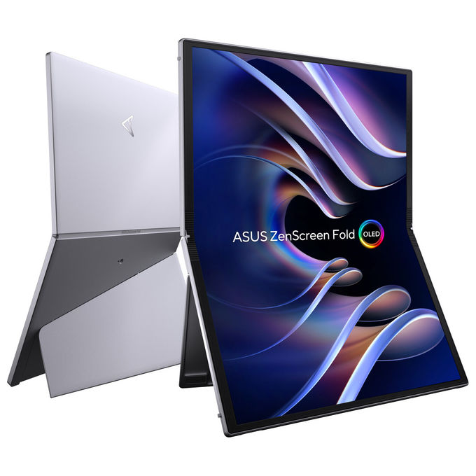 Asus ZenScreen Fold OLED MQ17QH, Monitor PC Pieghevole 17.3'', Quad HD Argento