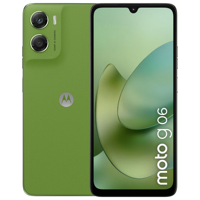 Motorola MOTO G06 Smartphone 6.88'' Doppia SIM 4G Android 15 4GB RAM 128GB Fotocamera 50MP Batteria 5200mAh NFC colore Verde