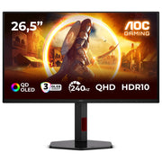 Aoc, Monitor Gaming Qhd, 27'', Qd-Oled, 240Hz, Nero Rosso, G4 Q27G4ZDR
