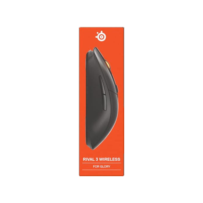 SteelSeries Rival 3, Mouse Gaming Wireless Gen 2, Nero, 18000 DPI