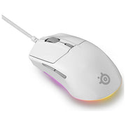 Steelseries Rival 3, Mouse Gaming Ottico Ambidestro Usb, Bianco