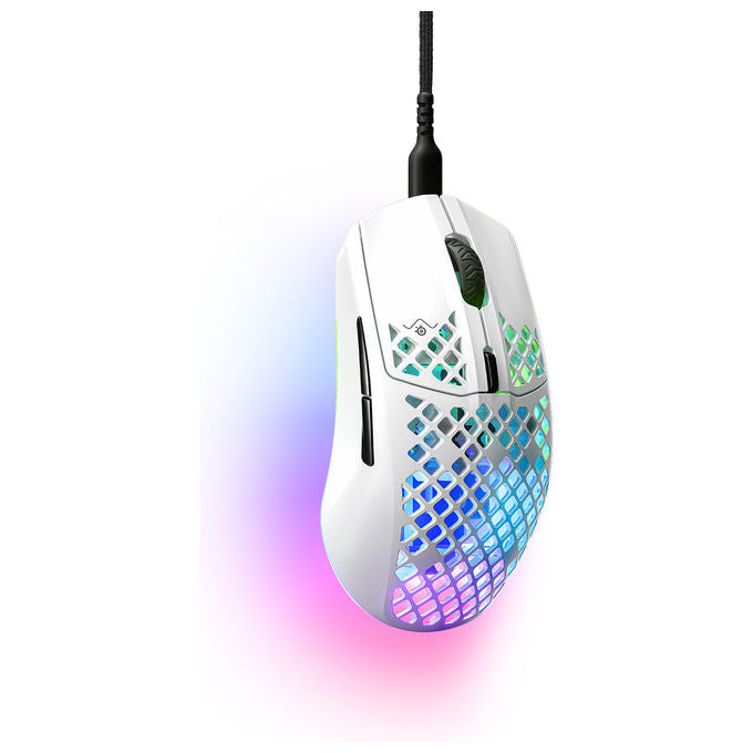 Steelseries Aerox 3, Mouse Gaming, Ottico 8500 DPI, USB Tipo-C, Bianco
