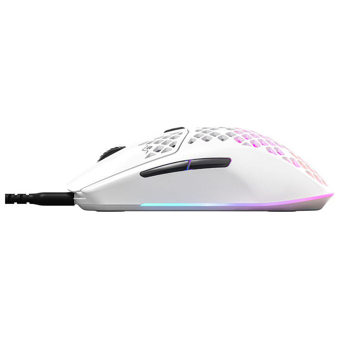 Steelseries Aerox 3, Mouse Gaming, Ottico 8500 DPI, USB Tipo-C, Bianco