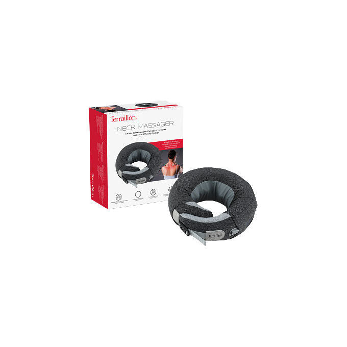 Terraillon TE15310 Massaggiatore Shiatsu Collo 4 Testine 3 Velocita' 2 Direzioni Funzione Riscaldante USB C colore Grigio