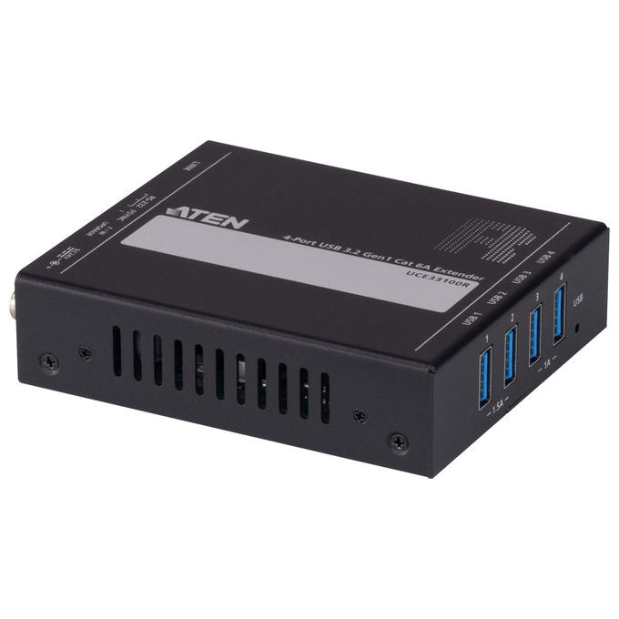 Aten UCE33100 Extender USB 3.2 Gen 1 4 Porte Cat 6A 100 m 5 Gbps Plug and Play RS-232 FSYNC colore Nero