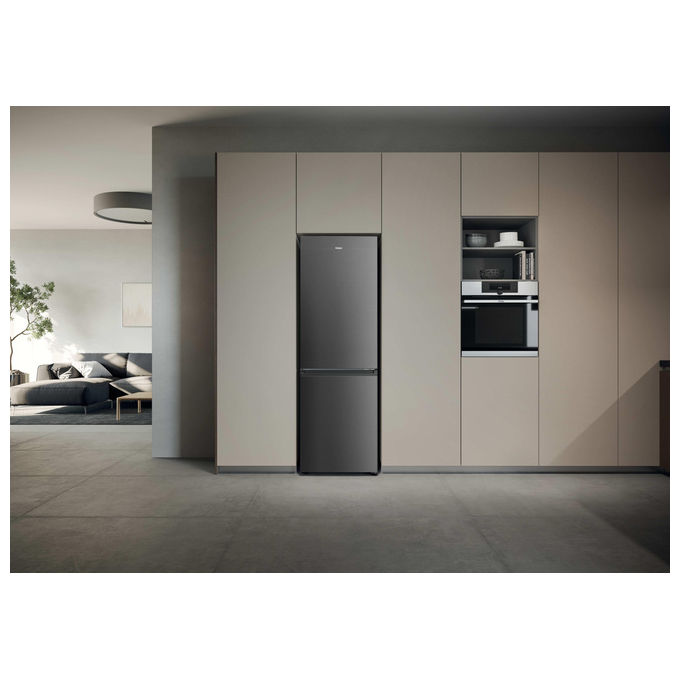 Haier HDPR1618ANPD Frigorifero Combinato 355 L 185 cm Classe A No Frost Multi-Airflow 35 dB colore Acciaio Inox