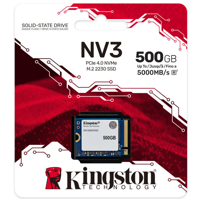 Kingston Technology, SSD NVMe, 500GB, M.2 2230, NV3