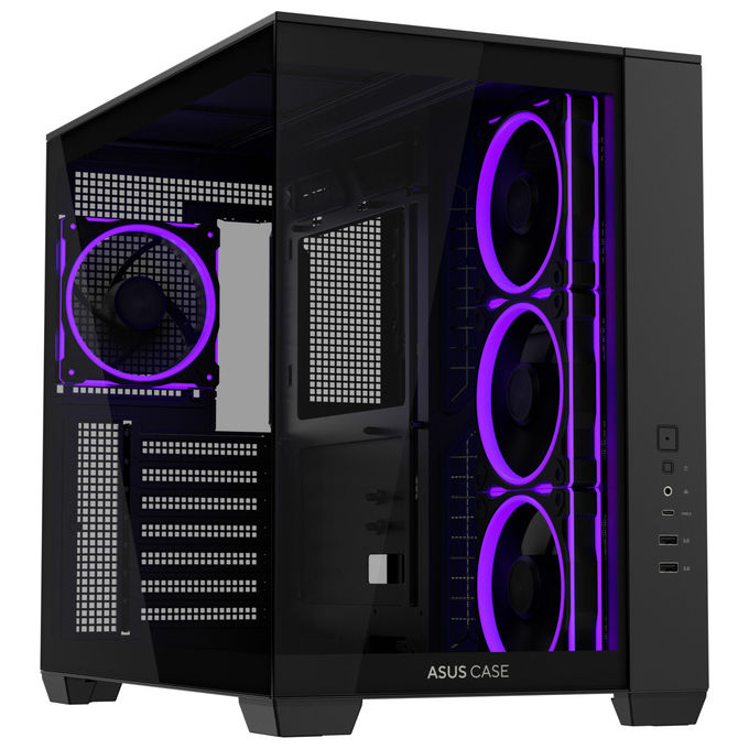 Asus A32 Plus Nero, Case ATX Mid-Tower, Vetro Temperato, ARGB