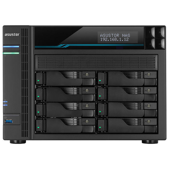 Asustor, Lockerstor 10 AS6510T, NAS Tower, Intel Atom C3538, 8 GB DDR4, Nero