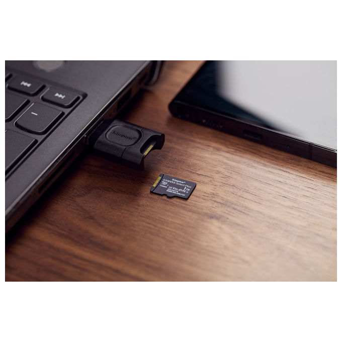 Kingston Technology SDCS3-1TB Canvas Select Plus Gen3 microSDXC 1TB 150MB-s UHS-I U3 V30 A1 Adattatore SD colore Nero