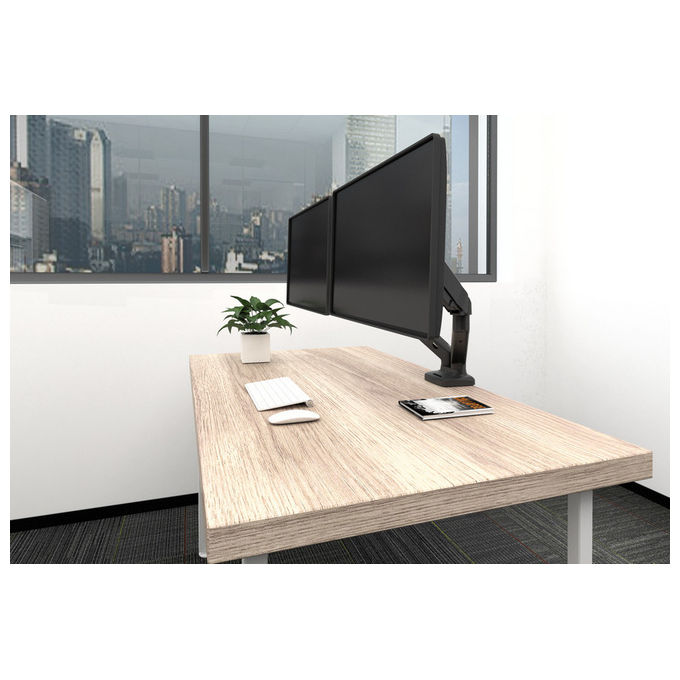 Equip, Staffa Montaggio, Da Scrivania, Per Doppio Monitor, 17'' a 32'', Nero