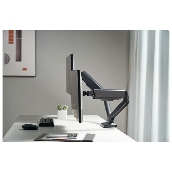 Equip, Staffa Montaggio, Da Scrivania, Per Doppio Monitor, 17'' a 32'', Nero
