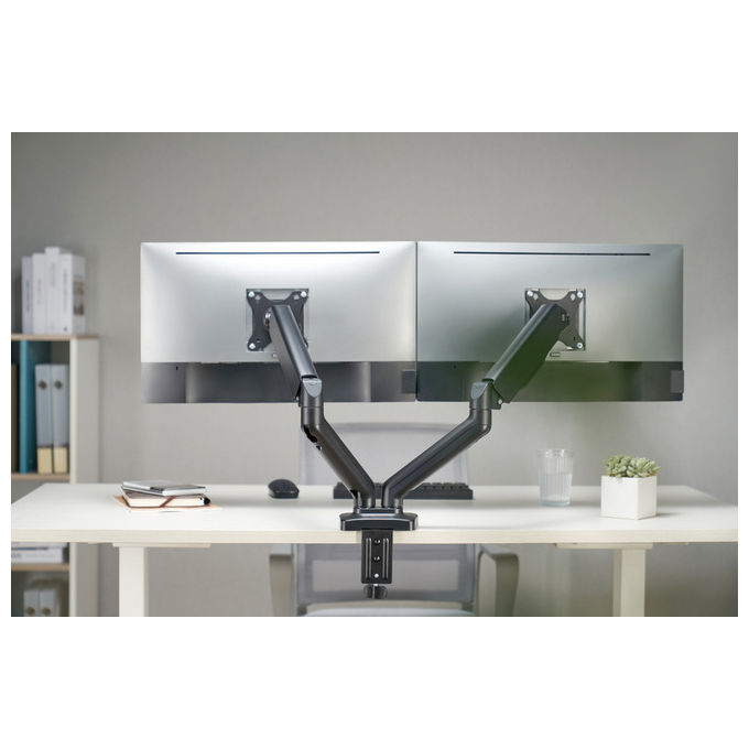 Equip, Staffa Montaggio, Da Scrivania, Per Doppio Monitor, 17'' a 32'', Nero