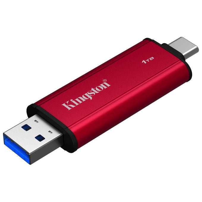 Kingston Technology, SSD Portatile USB, 1TB, Dual USB-A-C, Fino a 1050MB-s