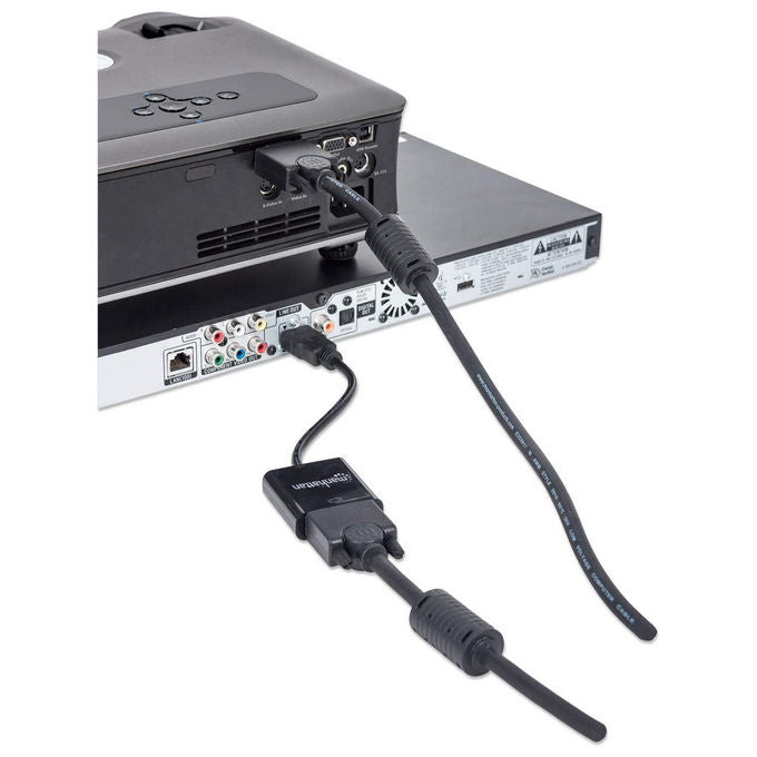Manhattan, Convertitore Video HDMI a VGA, 0.3 m, Nero