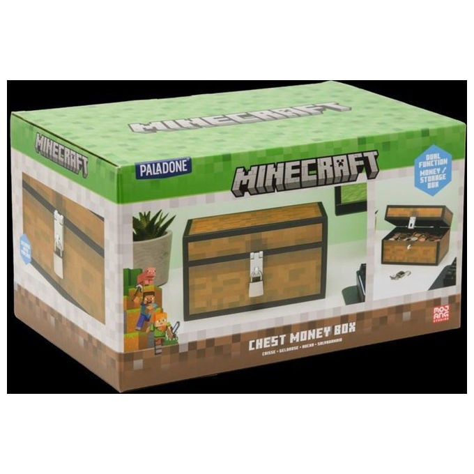 Paladone, Salvadanaio a Forma di Scrigno Minecraft, Marrone, Plastica