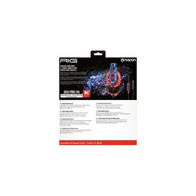 Nacon, Cuffie Gaming Cablate RIG 300 Pro HN, Blu e Rosso