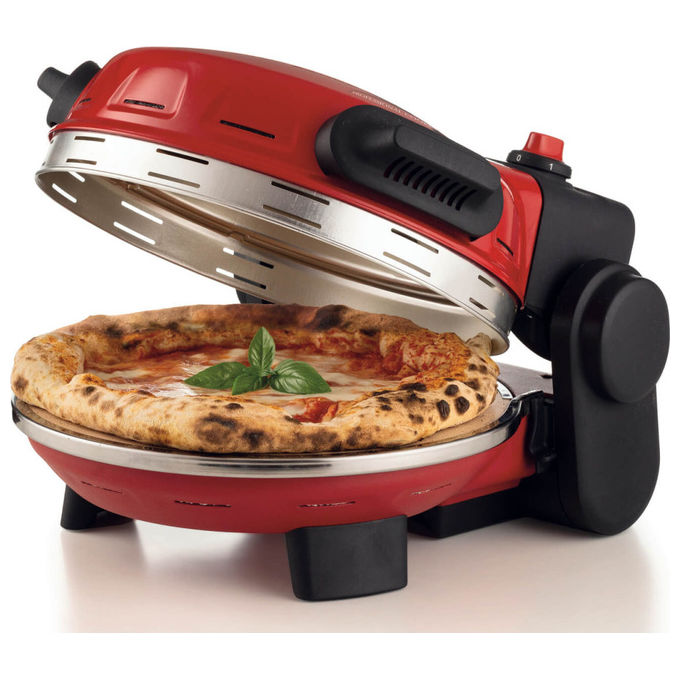 Ariete 00C093400AR0 Pizzeria Gourmet Forno per Pizza Elettrico 1500W 400°C Pietra Refrattaria 31cm 3 min cottura colore Rosso