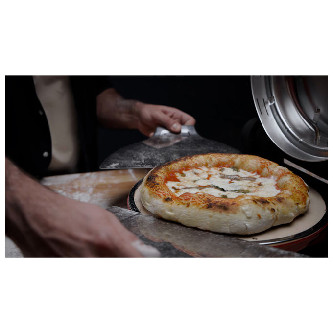 Ariete 00C093400AR0 Pizzeria Gourmet Forno per Pizza Elettrico 1500W 400°C Pietra Refrattaria 31cm 3 min cottura colore Rosso