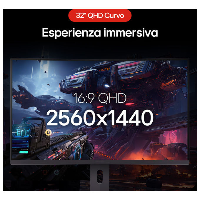 LG 32G600A-B.AEUQ UltraGear Monitor Gaming Curvo 32'' QHD 2560x1440 VA 180Hz 1ms AMD FreeSync Premium HDR10 colore Nero