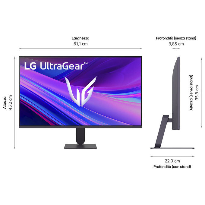 LG 27G411A-B.AEU UltraGear Monitor Gaming 27'' IPS Full HD 1920x1080 144Hz 5ms HDR10 AMD FreeSync G-SYNC colore Nero