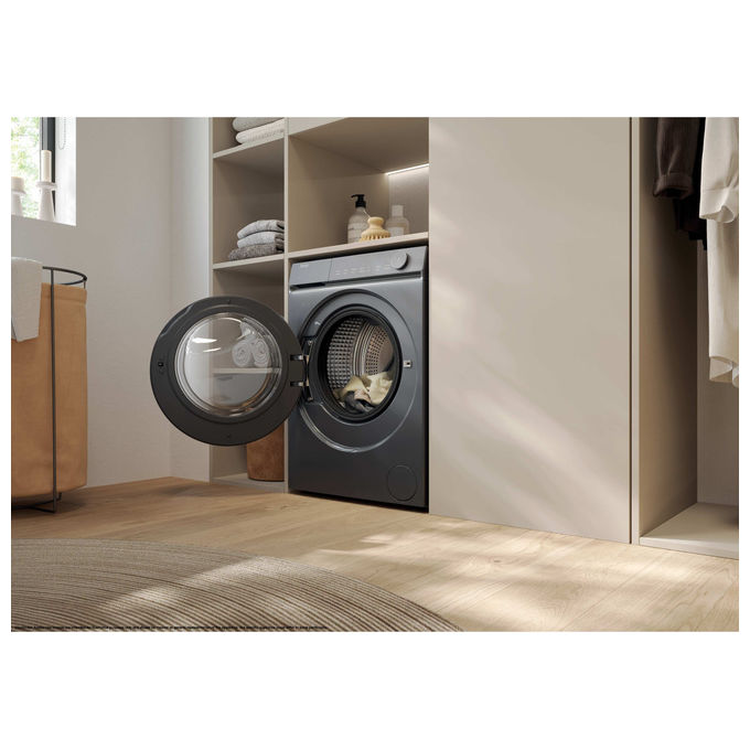 Haier HW100-B14367GUIT Lavatrice Carica Frontale 10 Kg 1400 Giri Classe A Antracite (85x60x60 cm) colore Antracite