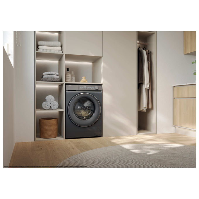Haier HW100-B14367GUIT Lavatrice Carica Frontale 10 Kg 1400 Giri Classe A Antracite (85x60x60 cm) colore Antracite