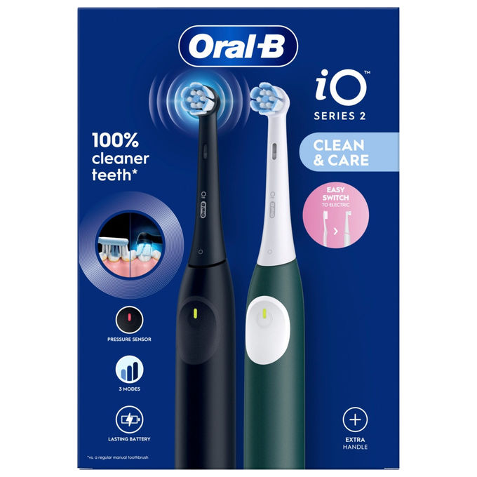 Oral-B 62418 iO Series 2 Spazzolino elettrico a vibrazione 3 modalita' timer 2 min colore Nero Verde