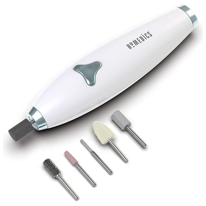 HoMedics, Fresa Unghie Luxury 6 in 1, 8 Velocita', Ricaricabile USB, Bianco