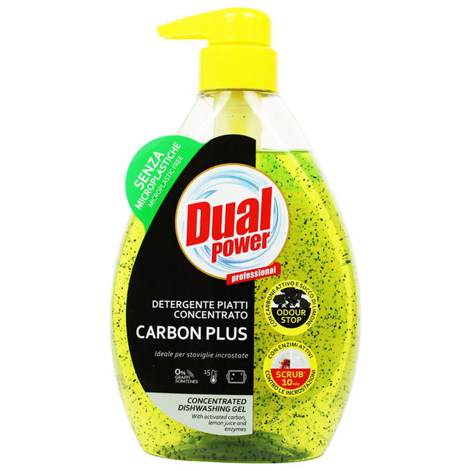 Dual Power Piatti Concentrato Carbon Plus, Succo di Limone, 600 ml