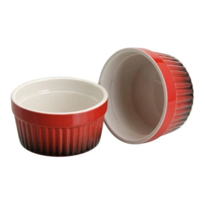 Koopman, Set 2 Stampi da Forno in Ceramica, 200 ml, Arancioni, Lavabili in Lavastoviglie