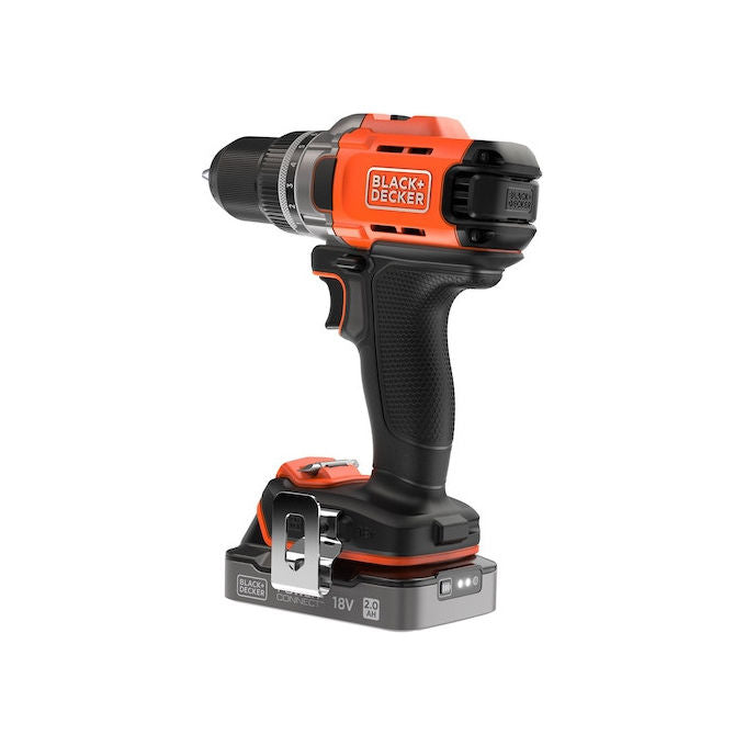 BLACK+DECKER, Trapano Avvitatore a Batteria 18V, 2Ah, BCD382D1XK-QW, Arancione